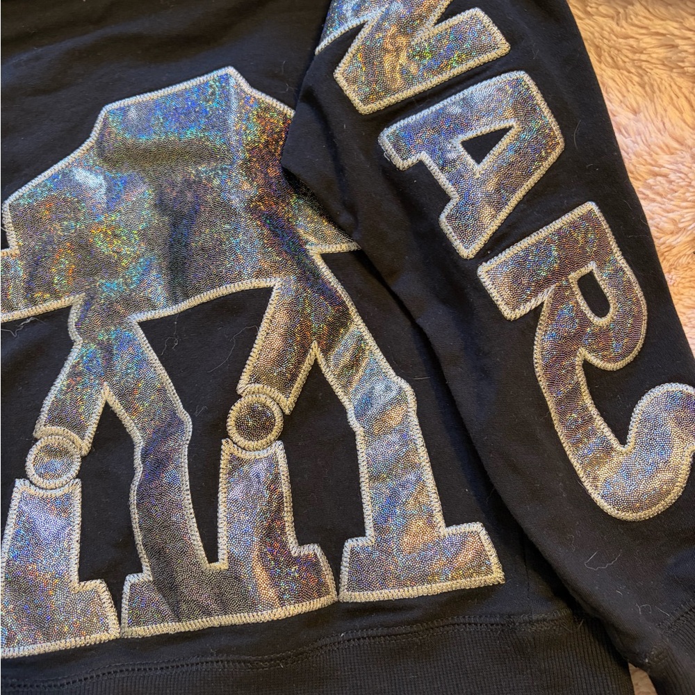 Disney STAR WARS Black Long Sleeve Top with Iridescent Silver Appliqué